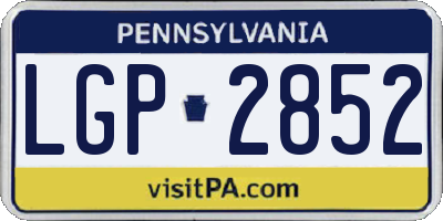 PA license plate LGP2852