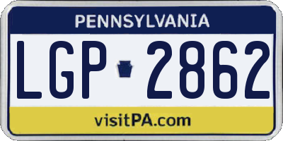 PA license plate LGP2862
