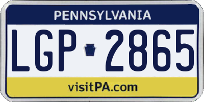 PA license plate LGP2865