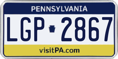 PA license plate LGP2867