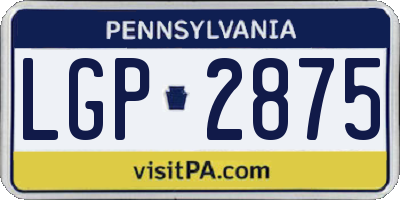 PA license plate LGP2875