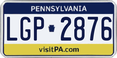 PA license plate LGP2876