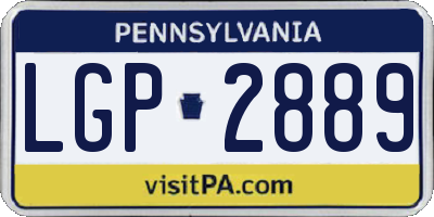 PA license plate LGP2889