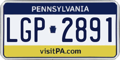 PA license plate LGP2891
