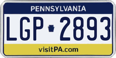 PA license plate LGP2893