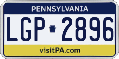 PA license plate LGP2896