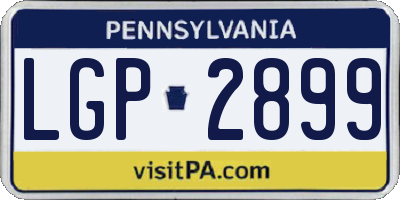 PA license plate LGP2899
