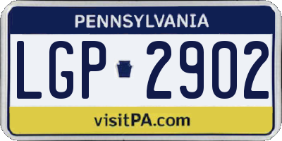 PA license plate LGP2902