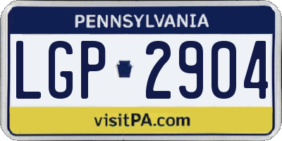PA license plate LGP2904