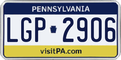PA license plate LGP2906