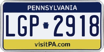 PA license plate LGP2918