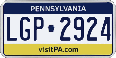 PA license plate LGP2924