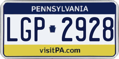 PA license plate LGP2928