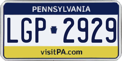 PA license plate LGP2929
