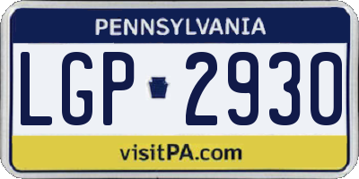 PA license plate LGP2930