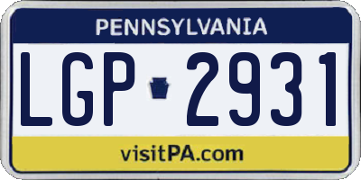PA license plate LGP2931