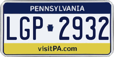 PA license plate LGP2932