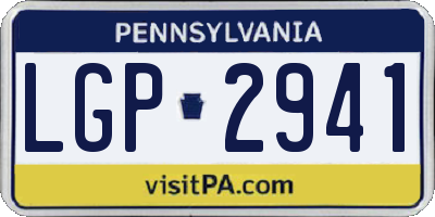 PA license plate LGP2941
