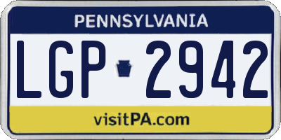 PA license plate LGP2942