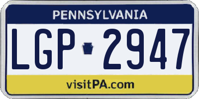 PA license plate LGP2947