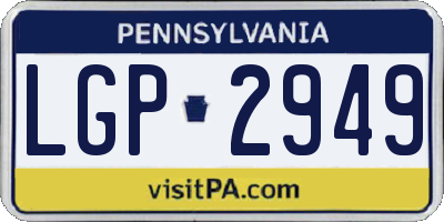 PA license plate LGP2949