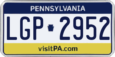 PA license plate LGP2952