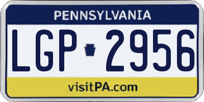PA license plate LGP2956
