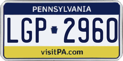 PA license plate LGP2960
