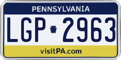 PA license plate LGP2963