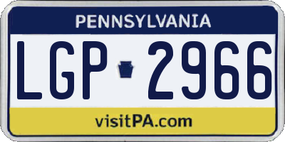PA license plate LGP2966