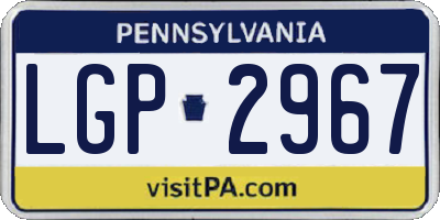 PA license plate LGP2967