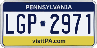 PA license plate LGP2971