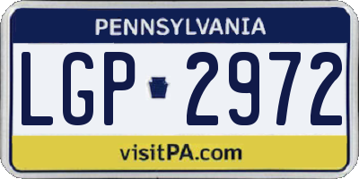 PA license plate LGP2972