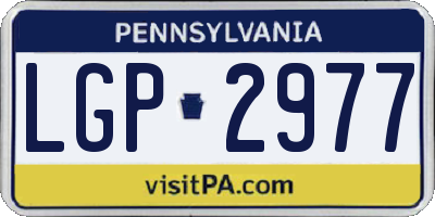 PA license plate LGP2977