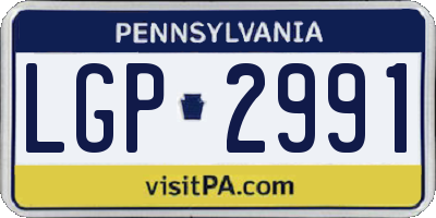 PA license plate LGP2991