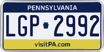 PA license plate LGP2992