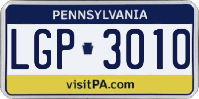 PA license plate LGP3010