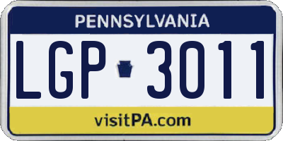 PA license plate LGP3011