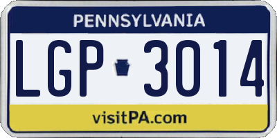 PA license plate LGP3014