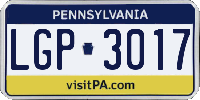 PA license plate LGP3017