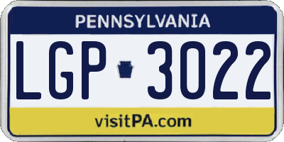 PA license plate LGP3022