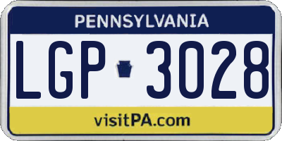 PA license plate LGP3028