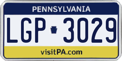 PA license plate LGP3029