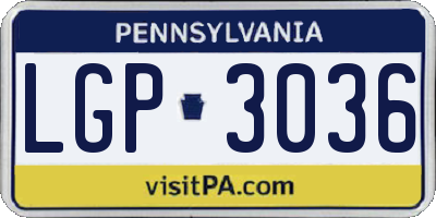 PA license plate LGP3036