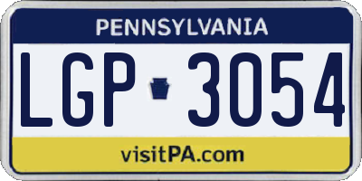 PA license plate LGP3054