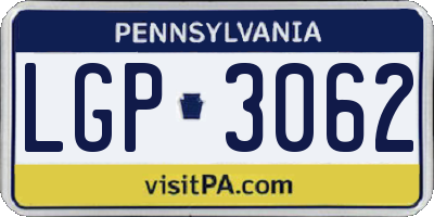 PA license plate LGP3062