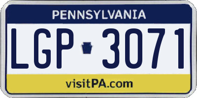 PA license plate LGP3071