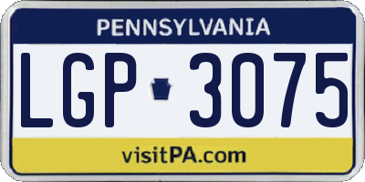 PA license plate LGP3075