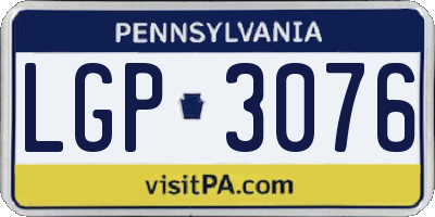 PA license plate LGP3076