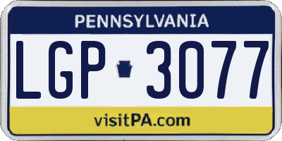 PA license plate LGP3077